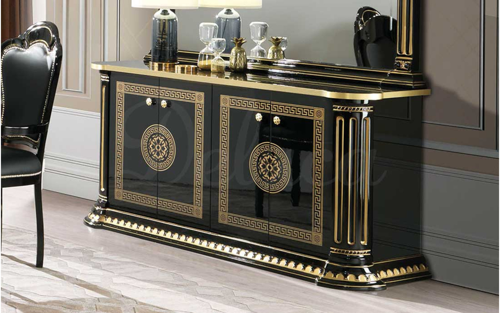 Aria Italian Sideboard Buffet Black & Gold | Shop Best Italian Furniture UK